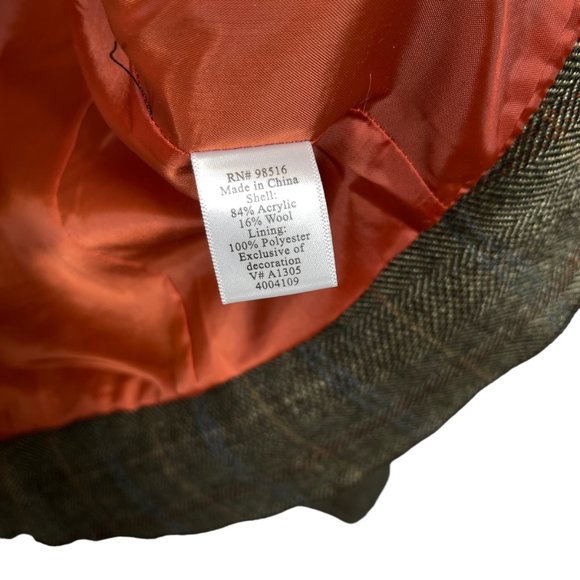 Coldwater Creek Blazer Womens 12 Brown Plaid Floral Open Front Stretch - Picture 8 of 11